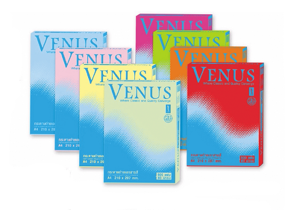 <b>กระดาษถ่ายเอกสารสี Venus</b>  สีส้ม 80 แกรม
