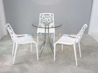 ชุดโต๊ะ Daily กลม เก้าอี้สีขาว