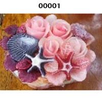 Aroma candle - Mixed flowers in coconut shell