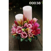 Aroma candle flowers mixed with rod candle