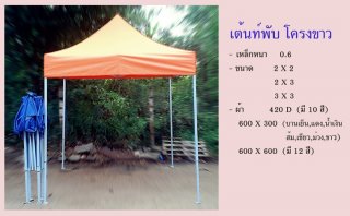 White frame folding tent