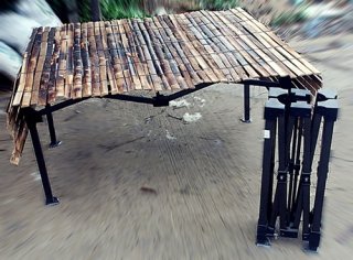 Folding table + bamboo stall