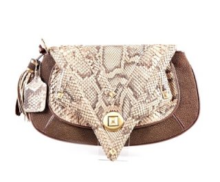 handbag with python leather 