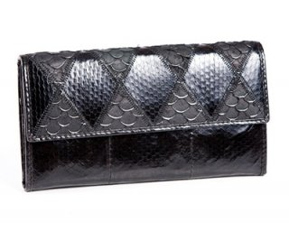 black purse with snake leather