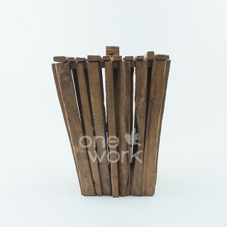 Teak Wood Bins with Lid - Prong