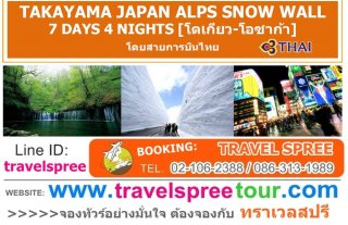 ทัวร์ญี่ปุ่น ทาคายาม่า TAKAYAMA JAPAN ALPS SNOW WALL 7 วัน 4 คืน