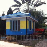 บ้านน็อคดาวน์ หลังคาทรงปั้นหยา ขนาด 3x4 เมตร สีน้ำเงิน 