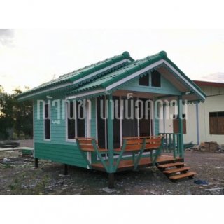 บ้านน็อคดาวน์ หลังคาทรงจั่วมุกซ้อน ขนาด 3x5 เมตร