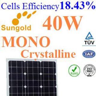 แผงโซล่าเซลล์ Mono Crystalline 40W