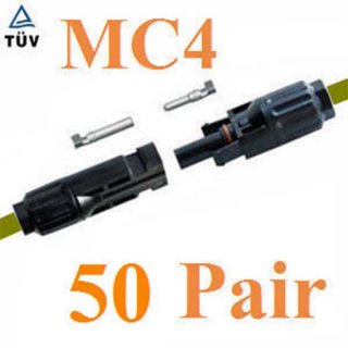 ข้อต่อสายไฟ MC4 50 คู่