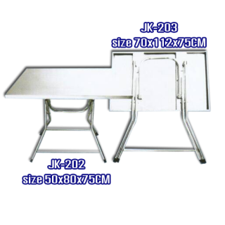 โต๊ะสแตนเลส พับได้ รหัส JK - 202+203