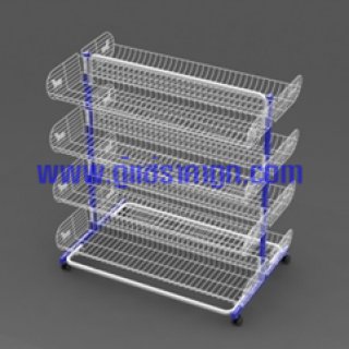 ชั้นวางสินค้า โครงและตะกร้า แบบ 3-5 ชั้น รุ่นสองหน้า