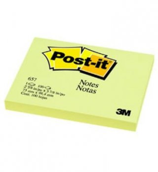 กระดาษโน๊ตกาวในตัว Post it Notes Canary 657