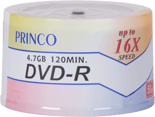 DVD-R ชนิดหลอด Printable PRINCO 16x 4.7GB/120MIN