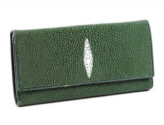 green leather purse 