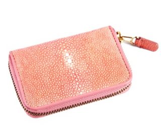 pink leather purse