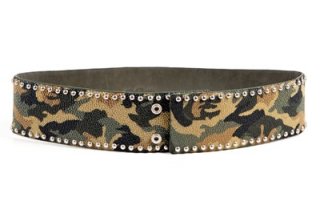 Leather Belt with Military Style 