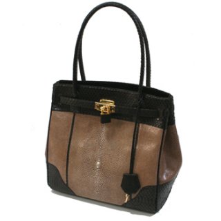 Water Snake Skin Leather Handbag