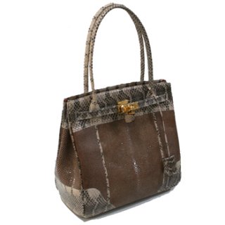 Water Snake Skin Leather Handbag