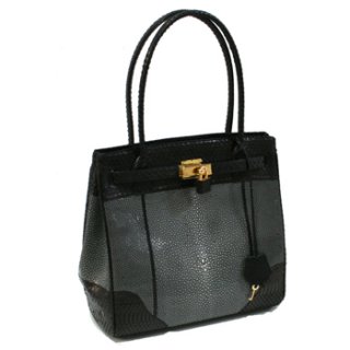 Water Snake Skin Leather Handbag