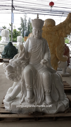 เทพเจ้าและสัตว์มงคลหินอ่อนแกะสลัก