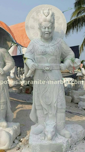 เทพเจ้าและสัตว์มงคลหินอ่อนแกะสลัก