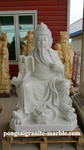 เทพเจ้าและสัตว์มงคลหินอ่อนแกะสลัก