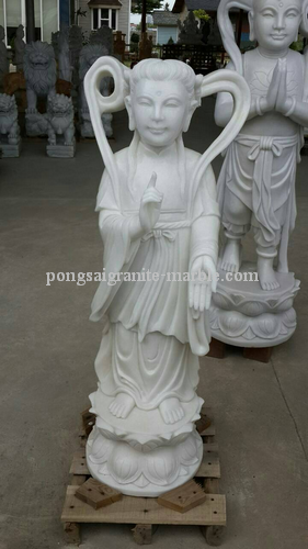 เทพเจ้าและสัตว์มงคลหินอ่อนแกะสลัก